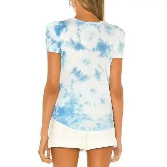 GENERATION LOVE Kelly Puff tee short sleeve tie dye t-shirt top blue white S NEW - Picture 2 of 10